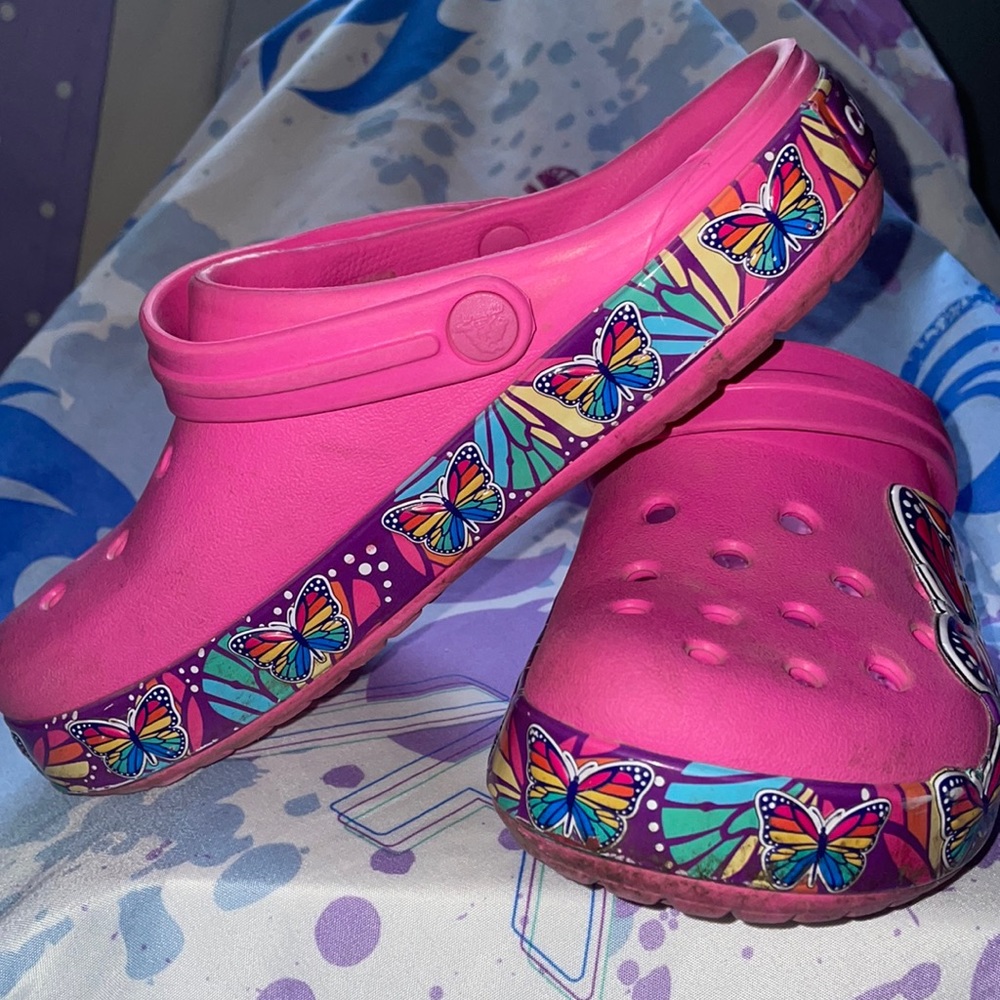Girls Butterfly Crocs